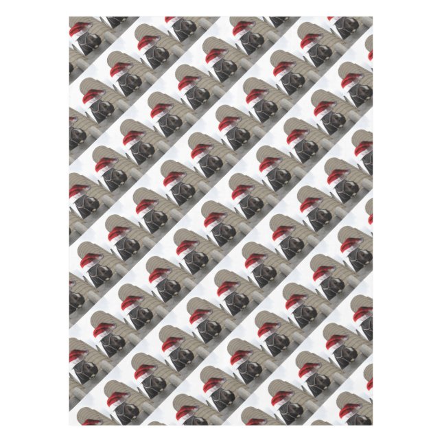 Toalha De Mesa Cavalo com Santa Hat (Frente)
