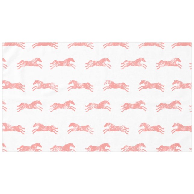 Toalha De Mesa Cavalos Equestres Clássicos Girly Rosa (Frente (Horizontal))