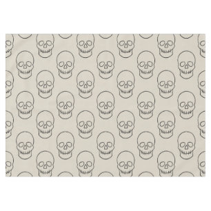 Toalha De Mesa Caveira - Osso Branco e Morcego Preto