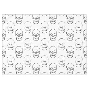 Toalha De Mesa Caveira - Preto e Branco