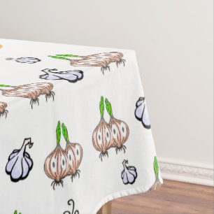 Toalha De Mesa Cebolas brancas de mesa, Cozinhar de sopa de alho