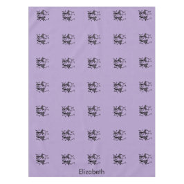 Toalha De Mesa Celebração da Silhueta Preta e Púrpura