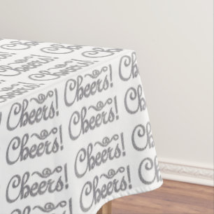 Toalha De Mesa Celebração de Aplausos Branco Prata
