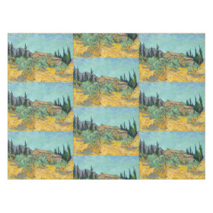 Toalha De Mesa Celeiros de Madeira de Van Gogh Paisagem Amarela A