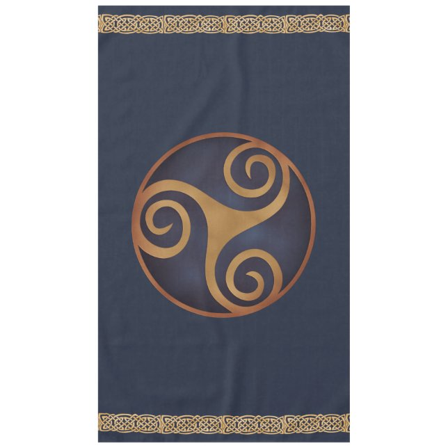Toalha De Mesa Céltico Triskelion (Azul) Personalizado (Frente)