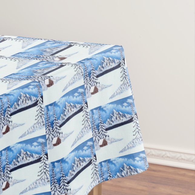 Toalha De Mesa Cena da Maravilha de inverno (Posição Original)