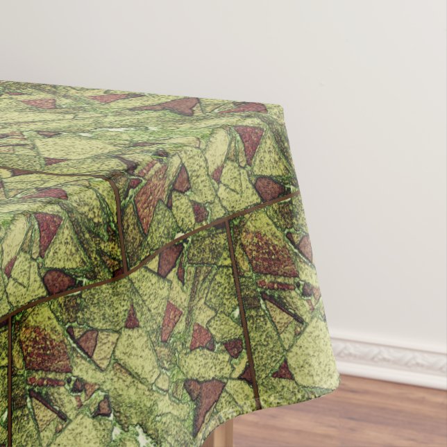 Toalha De Mesa Cerâmica com desenho de pedra vulcânica pintada ve (Posição Original)