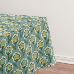 Toalha De Mesa Cerceta & teste padrão floral do amarelo