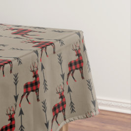Toalha De Mesa Cervos da xadrez do búfalo em Tan