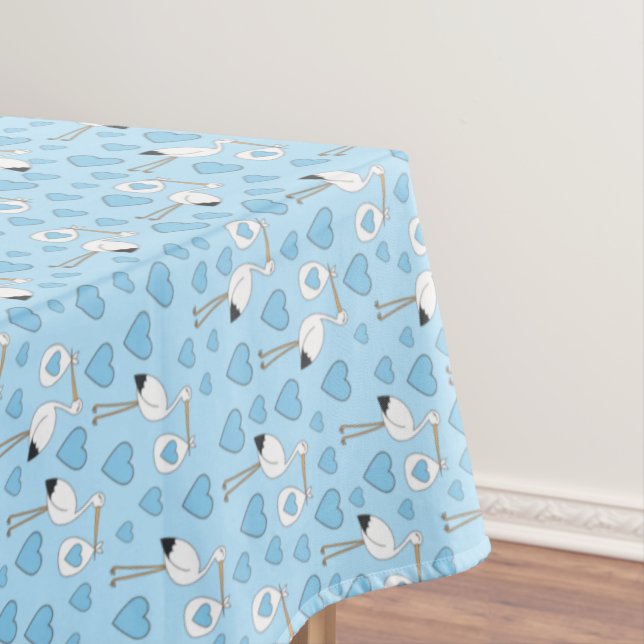 Toalha De Mesa Chá de fraldas de Stork Blue Boy (Posição Original)