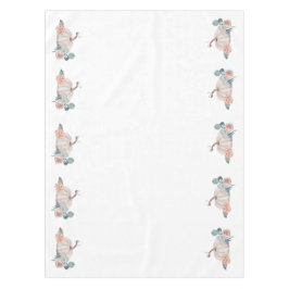 Toalha De Mesa Chá de fraldas floral de abóbora-aquarela creme