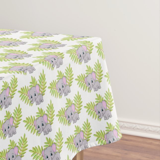 Toalha De Mesa Chá de fraldas neutro de gênero elefante (Posição Original)