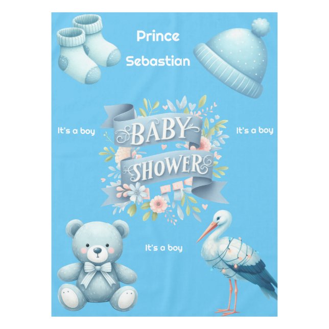 Toalha De Mesa Chá de fraldas para rapazes (Frente)