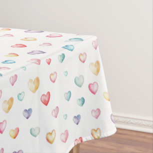 Toalha De Mesa Chá de fraldas Pastel Hearts Tablecloth