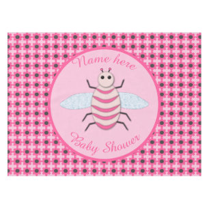 Toalha De Mesa Chá de fraldas Personalizado De Bebê Rosa bonito
