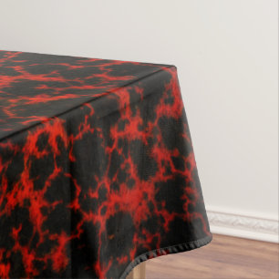 Toalha De Mesa Chamas Vermelhas e Pretas Vibrantes