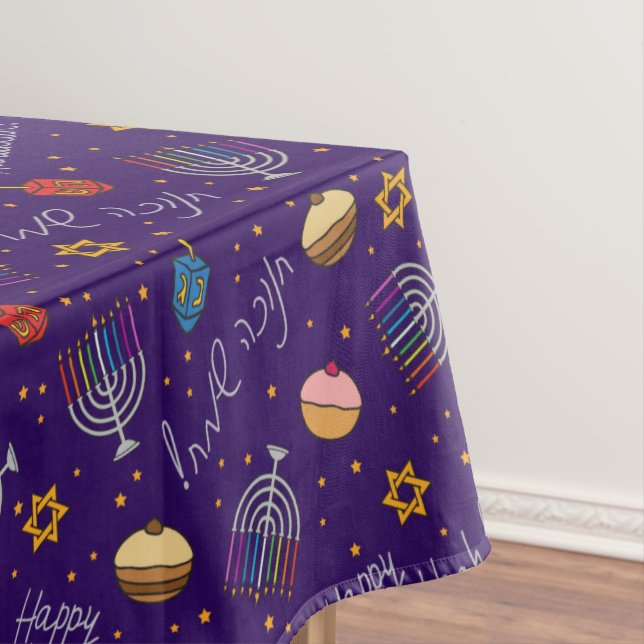 Toalha De Mesa Chanukah Roxo (Posição Original)