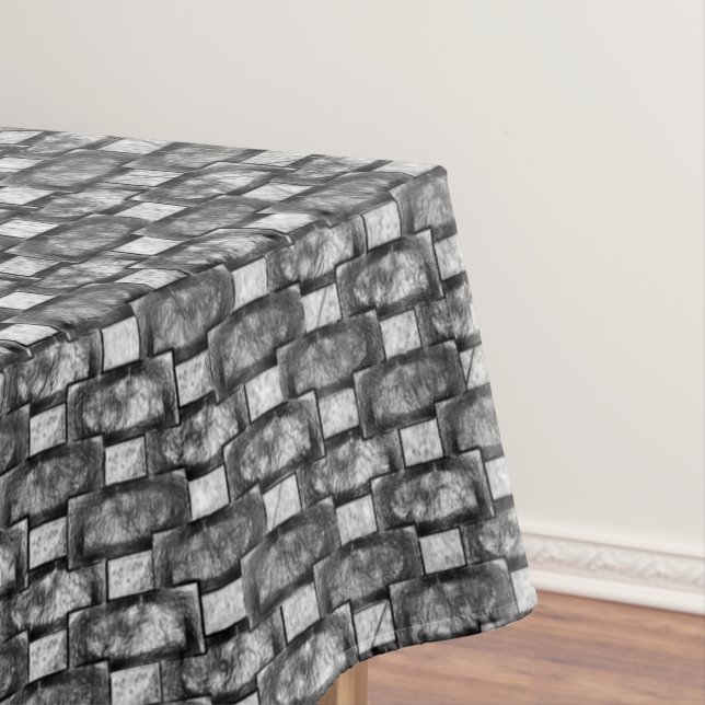 Toalha De Mesa Chapas retangulares esculpidas e manchadas, cinzas (Posição Original)