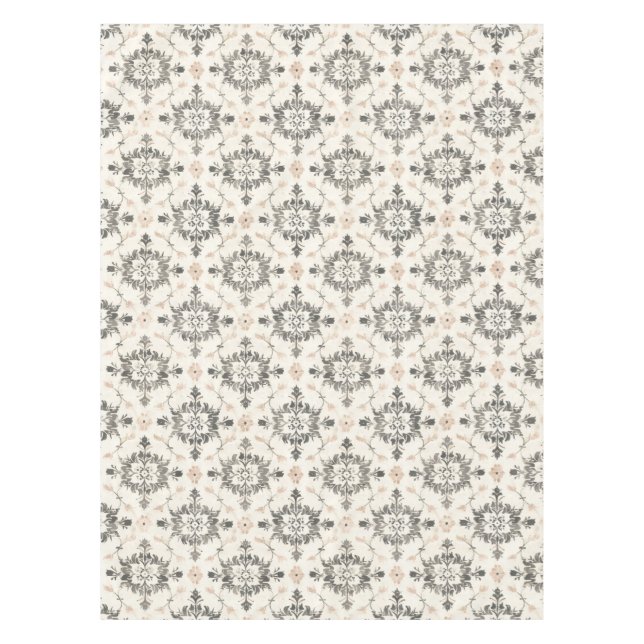 Toalha De Mesa Charcoal & Blush French Damask Tablecloth (Frente)