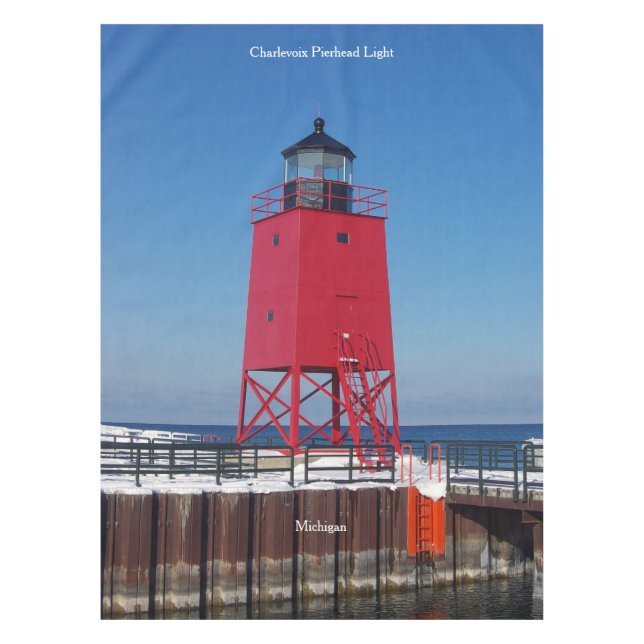 toalha de mesa Charlevoix Pierhead Light (Frente)