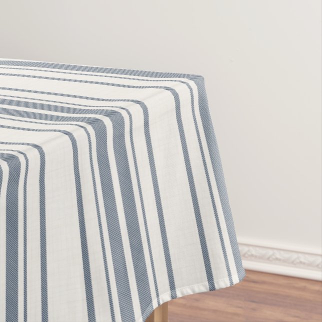Toalha De Mesa Charm French Farmhouse Blue and White Striped (Posição Original)