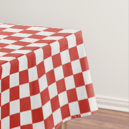 Toalha De Mesa Charme Atemporal Vermelho e Branco Xadrez Churrasc