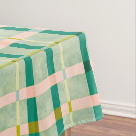 Toalha De Mesa Checagem verde e cor-de-rosa retrô Summer