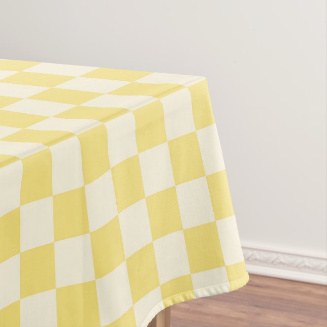 Toalha De Mesa Checkerboard amarelo (Posição Original)