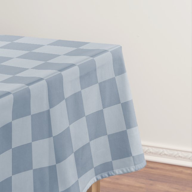 Toalha De Mesa Checkerboard azul empoeirado (Posição Original)