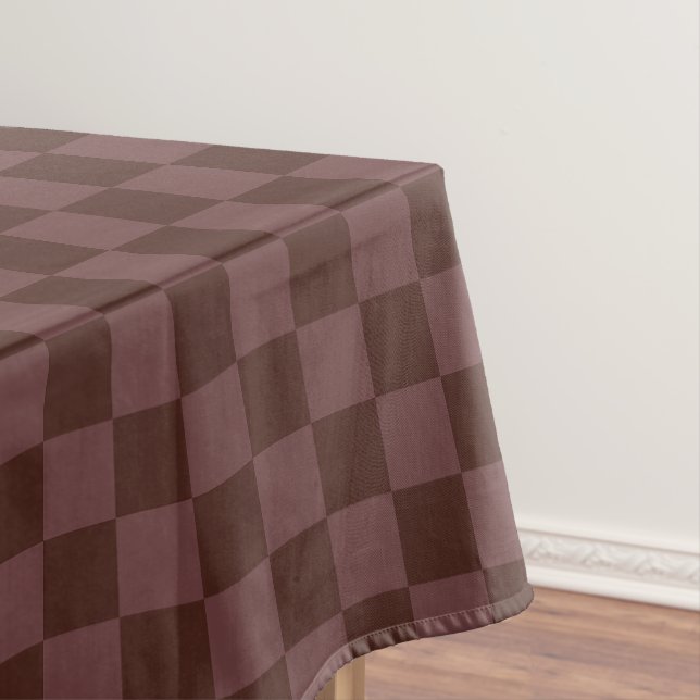 Toalha De Mesa Checkerboard castanho escuro (Posição Original)
