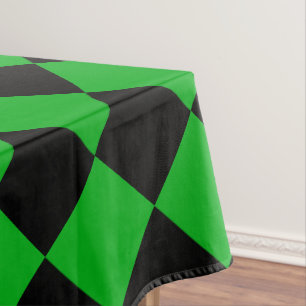Toalha De Mesa Checkered preto & verde