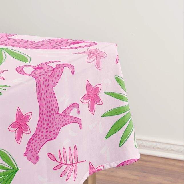 Toalha De Mesa Cheetah Rosa Elegante (Posição Original)
