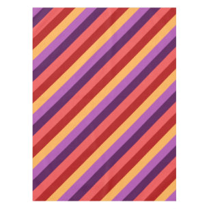 Toalha De Mesa Cherry Red Violet Stripes Pequenas Tablecloth