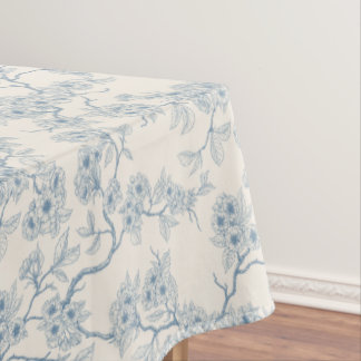 Toalha De Mesa Chery blossom branches in blue and off white