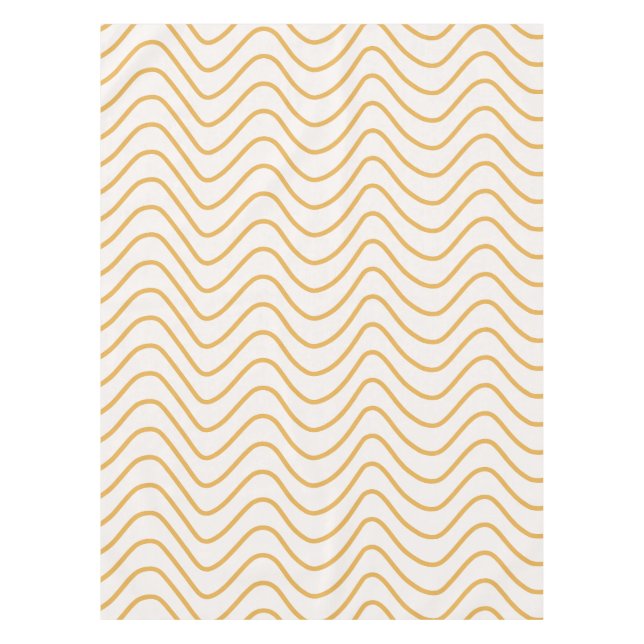 Toalha De Mesa Chevron Padrão Amarelo E Cream Zigzag (Frente)