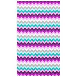 Toalha De Mesa Chevrons brancos roxos Grande Tableta