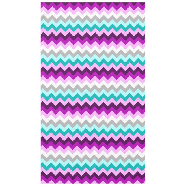 Toalha De Mesa Chevrons brancos roxos Grande Tableta (Frente)