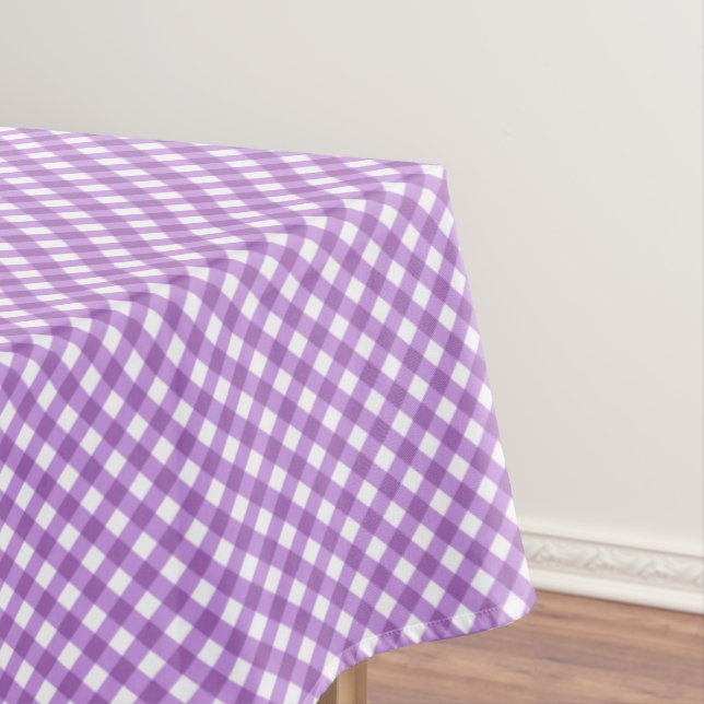 Toalha De Mesa CHEX 15-PASTEL PURPLE-COTTON TABLECLOTH 60x104in (Posição Original)
