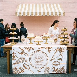 Toalha De Mesa Chic Baking Utensils Bakery Logo Market Booth Sign