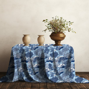 Toalha De Mesa Chic Blue Willow chinoiserie cott