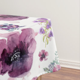 Toalha De Mesa chic floral foliage purple blooming flowers