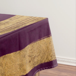 Toalha De Mesa Chic Modern Faux Dourados Brushstrokes em Roxo