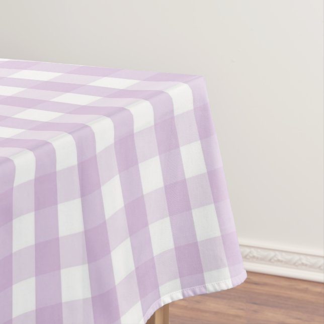Toalha De Mesa Chic Modern Pastel Blue Gingham Pattern Spring (Posição Original)