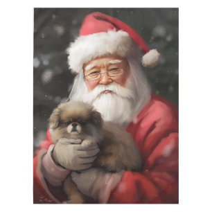Toalha De Mesa Chin Japonês com Papai Noel Natal Festivo