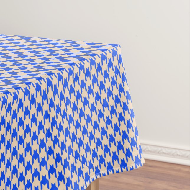 Toalha De Mesa China Blue Houndstooth (Posição Original)