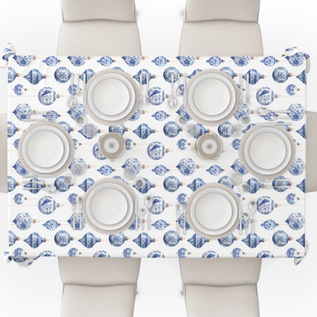 Toalha De Mesa Chinoiserie Blue Ornament Natal (Chinoiserie Ornaments Tablecloth)