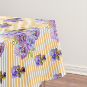 Toalha De Mesa Chique Fita Floral Pansy