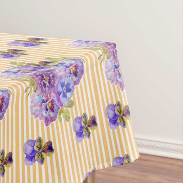 Toalha De Mesa Chique Fita Floral Pansy  (Posição Original)
