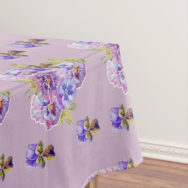 Toalha De Mesa Chique Lilac Chintz Pansy Tablecloth Floral (Posição Original)