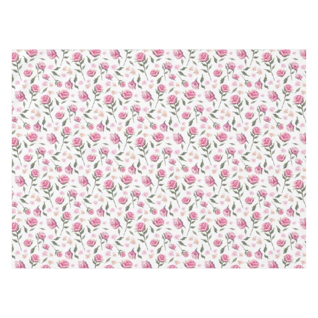 Toalha De Mesa Chique rosado Rosas Bonito Tela de Mesa (Frente (Horizontal))